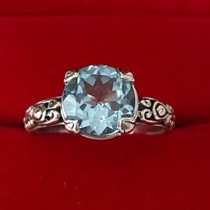 Sterling Silver 925 Blue Topaz gemstone ring 8